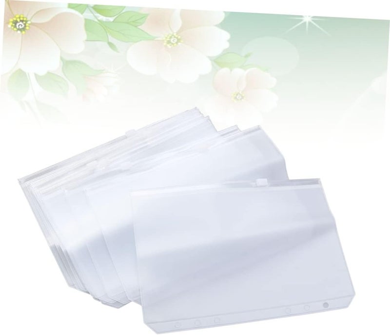 Gadpiparty 30PCS Zipper Storage Bag Transparent Loose Leaf Organizer Pouch for Documents Cards Tickets and Items for Travel Office and School Use - Image 4