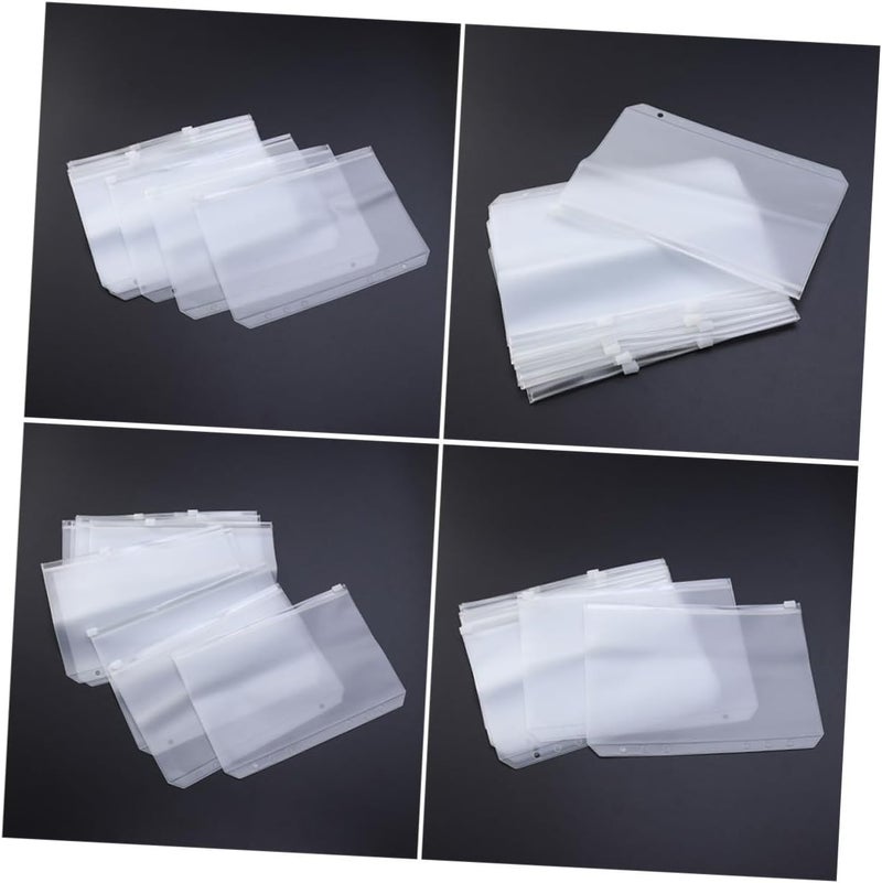 Gadpiparty 30PCS Zipper Storage Bag Transparent Loose Leaf Organizer Pouch for Documents Cards Tickets and Items for Travel Office and School Use - Image 1