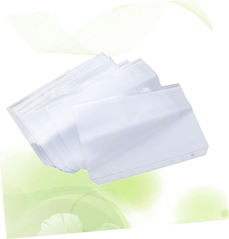 Gadpiparty 30PCS Zipper Storage Bag Transparent Loose Leaf Organizer Pouch for Documents Cards Tickets and Items for Travel Office and School Use - Image 3
