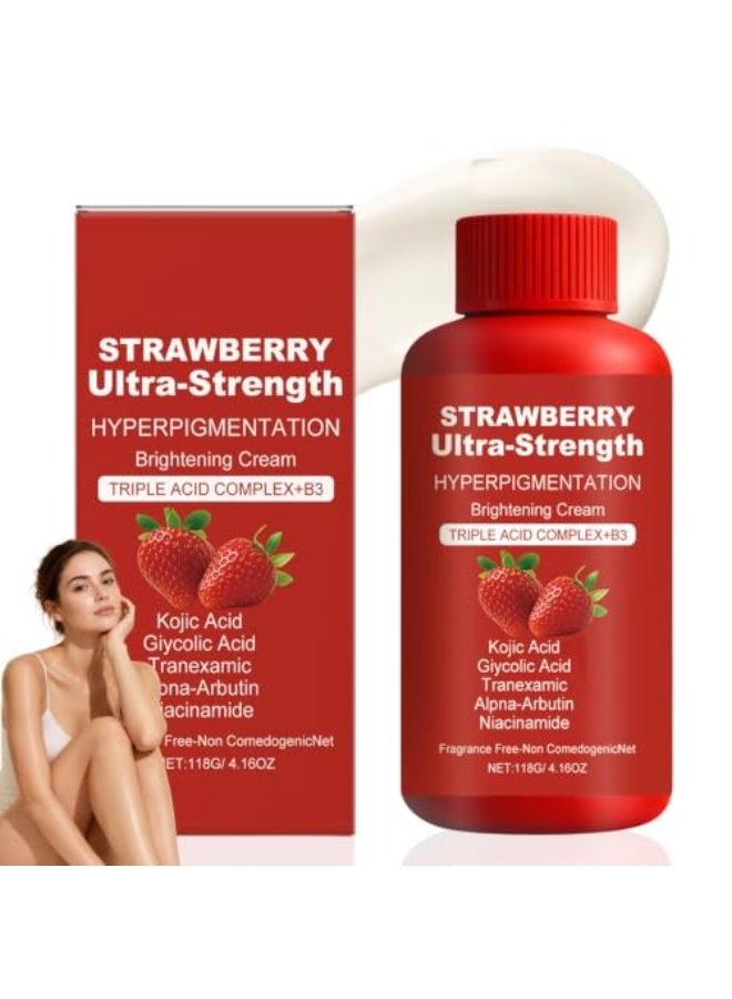 Strawberry Skin Body Cream, Strawberry Skin Care, Ultra Strength Straw/Berry Resurfacing Cream for Rough & Bumpy Skin, Exfoliating Moisturizing Renewal Cre/Am for Smooth Skin, 118g (Type C) - Image 1