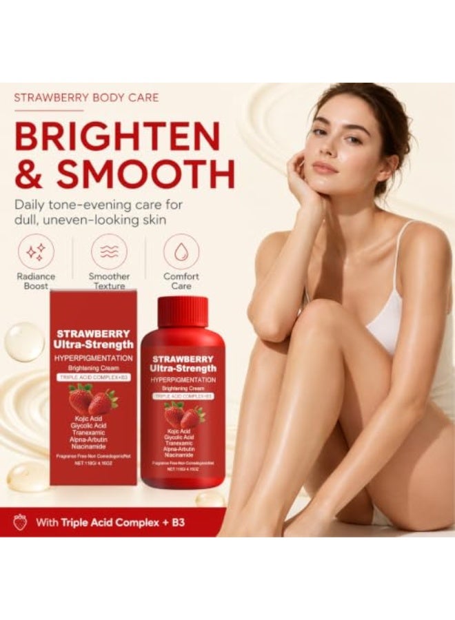 Strawberry Skin Body Cream, Strawberry Skin Care, Ultra Strength Straw/Berry Resurfacing Cream for Rough & Bumpy Skin, Exfoliating Moisturizing Renewal Cre/Am for Smooth Skin, 118g (Type C) - Image 2