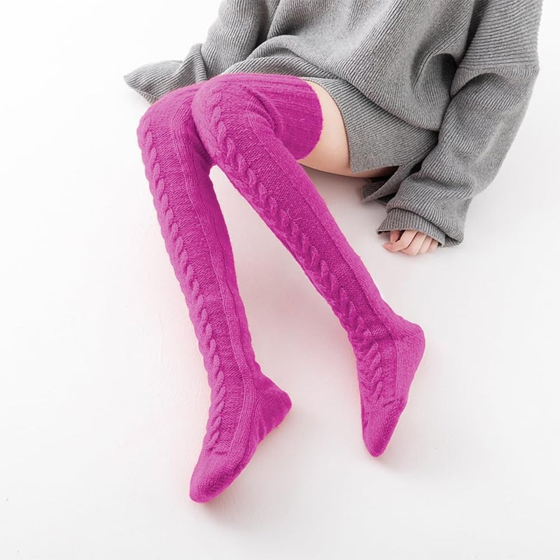 Pcavin Women's Thigh High Socks Over the Knee Cable Knit Boot Socks, Long Warm Fashion Leg Warmers Winter - Image 2