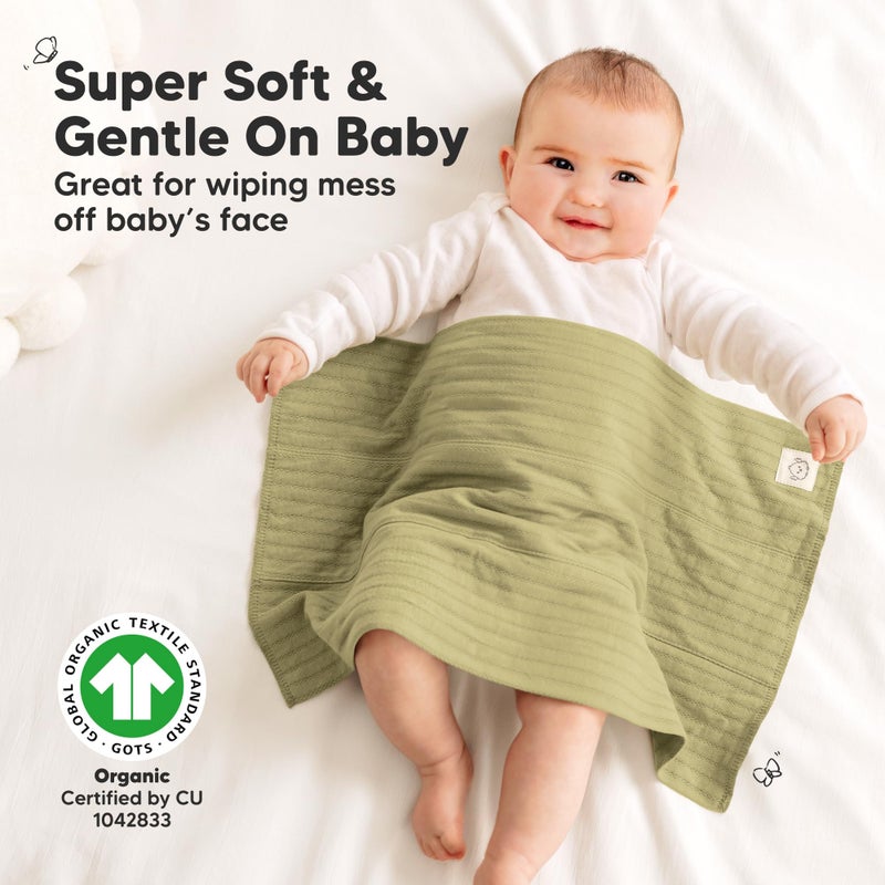 KeaBabies Organic Cotton Burp Cloths Baby Girl, Boy - 6-Pack Large Burping Clothes for Babies, Spit Up Rags, Super Soft & Absorbent Newborn Wash Towels, Gender Neutral, Non-Shrink (Stria, Boho) - Image 4
