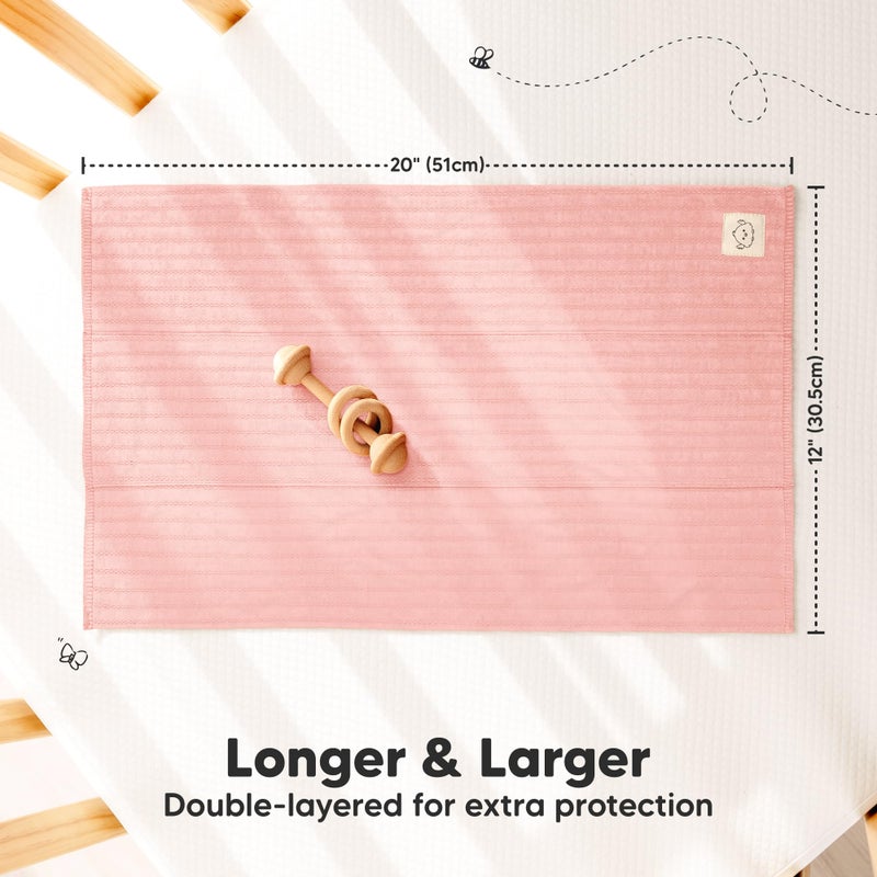 KeaBabies Organic Cotton Burp Cloths Baby Girl, Boy - 6-Pack Large Burping Clothes for Babies, Spit Up Rags, Super Soft & Absorbent Newborn Wash Towels, Gender Neutral, Non-Shrink (Stria, Boho) - Image 3