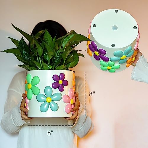 GUGUGO 8 Inch Pastel Mushrooms Planters, Cute Unique Rainbow Planter with Drainage, Colorful Vintage Retro Flower Plant pots for Indoor & Outdoor Plants, Eclectic Funny Room Decor Aesthetic (A,8 Inch) - Image 3