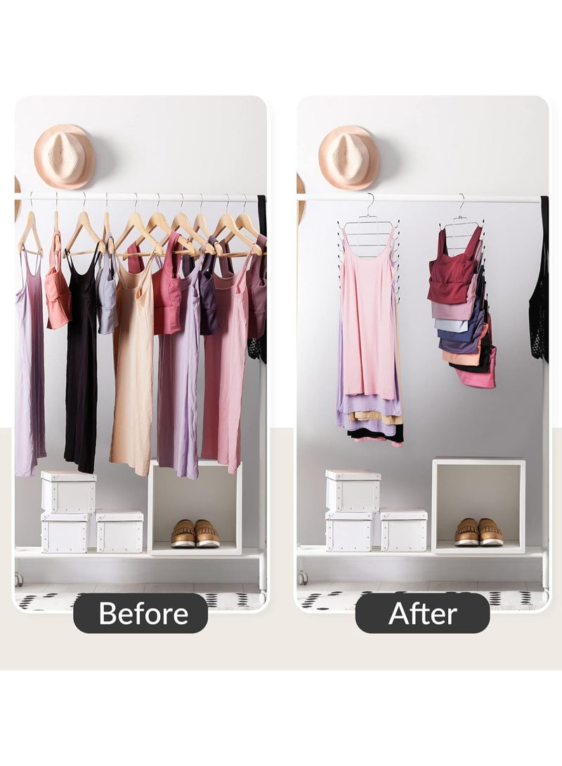 Mmmon 2 Pack Tank Top Hanger, Space Saving Bra Hanger, Non-Slip Hanging SportBras Holder, Closet Organizers and Storage for Camisoles Tank Tops Bras Ties Swimsuits Strappy Dress, Silver  - Image 2