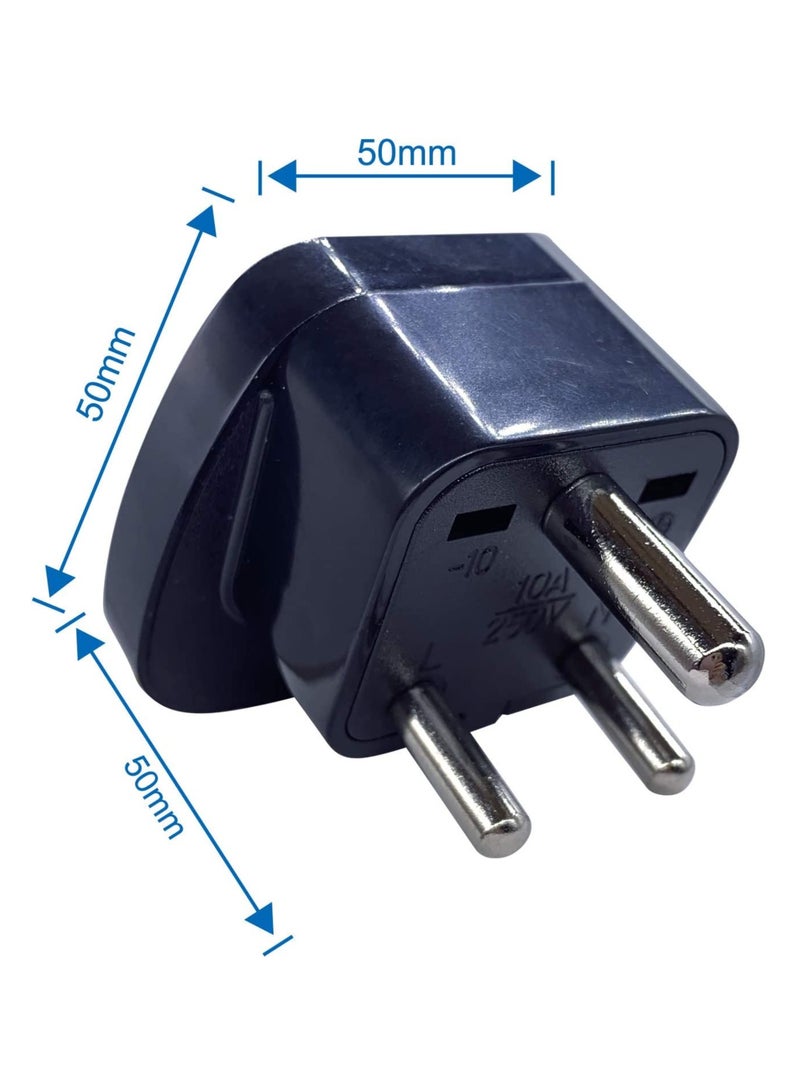 Type D Round Pins Travel Plug Adapter with Ground and Safety Shutter UAE EU DE US JP CN UK Plug Suitable for India Nepal Pakistan Socket Indian Plug 3 Pieces - Image 2