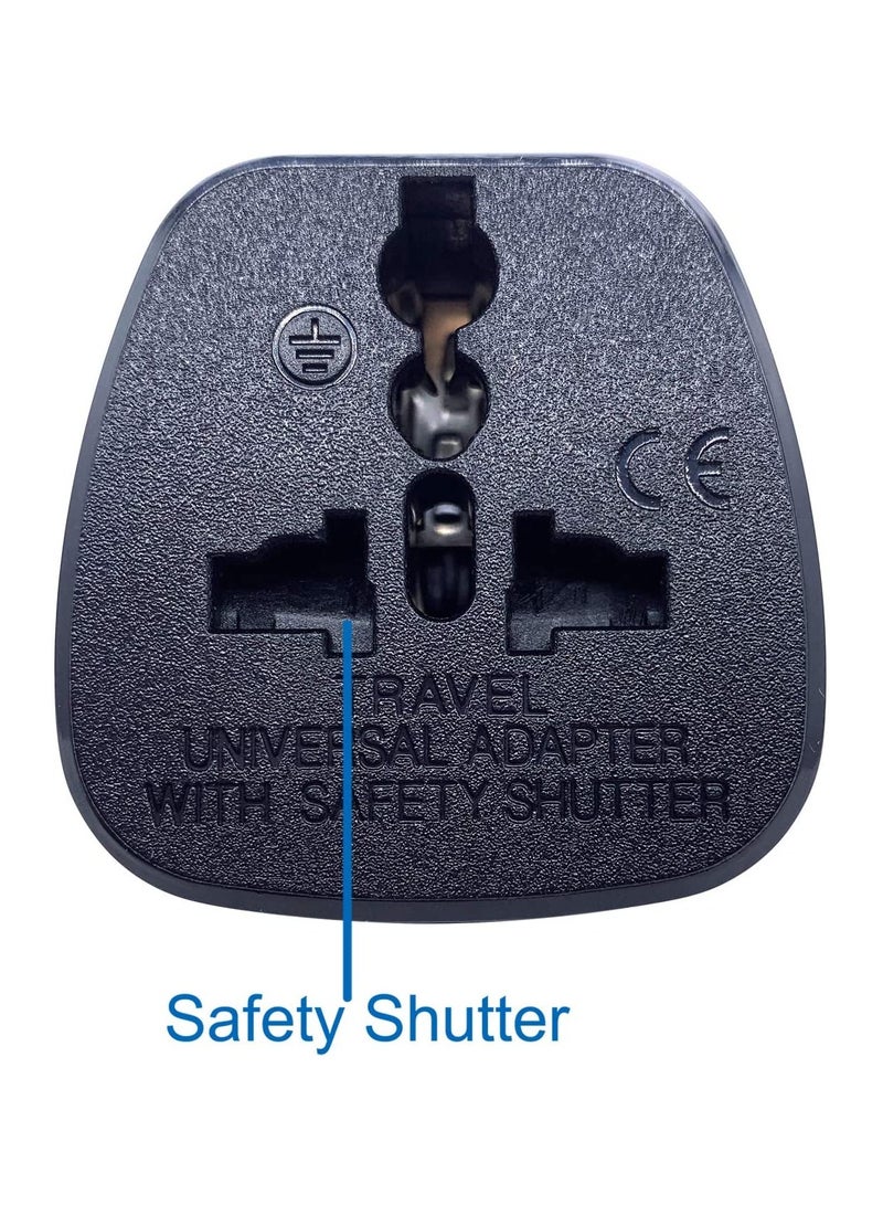Type D Round Pins Travel Plug Adapter with Ground and Safety Shutter UAE EU DE US JP CN UK Plug Suitable for India Nepal Pakistan Socket Indian Plug 3 Pieces - Image 3