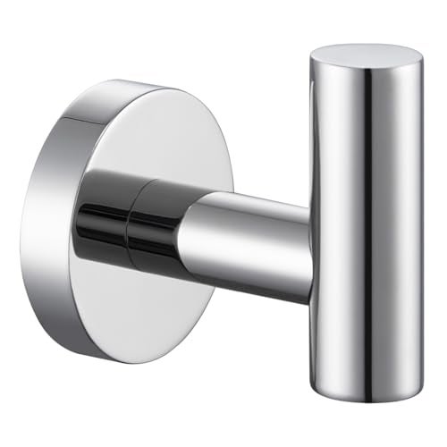 Angle Simple Bathroom Towel Hook Polished Chrome, SUS304 Stainless Steel Bah Towel Holder, Robe Hook for Wall - Image 1
