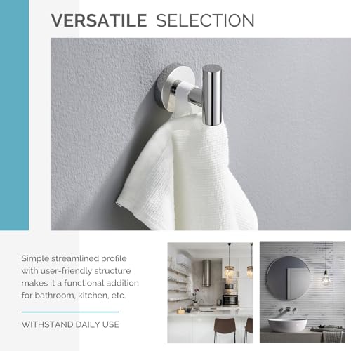 Angle Simple Bathroom Towel Hook Polished Chrome, SUS304 Stainless Steel Bah Towel Holder, Robe Hook for Wall - Image 4