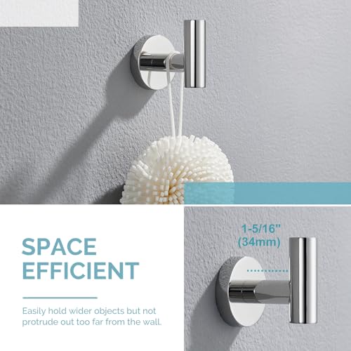 Angle Simple Bathroom Towel Hook Polished Chrome, SUS304 Stainless Steel Bah Towel Holder, Robe Hook for Wall - Image 3