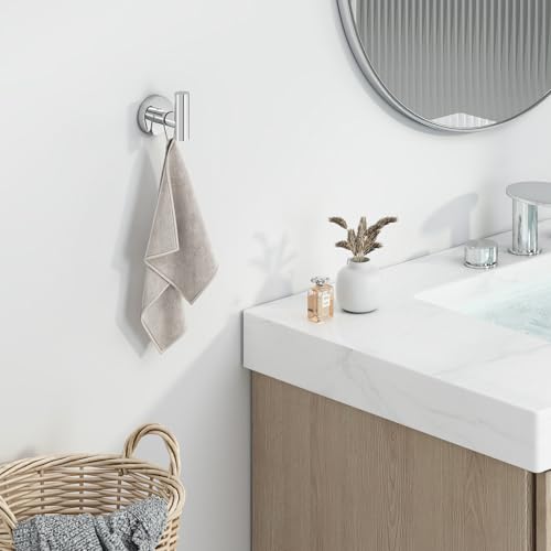 Angle Simple Bathroom Towel Hook Polished Chrome, SUS304 Stainless Steel Bah Towel Holder, Robe Hook for Wall - Image 2
