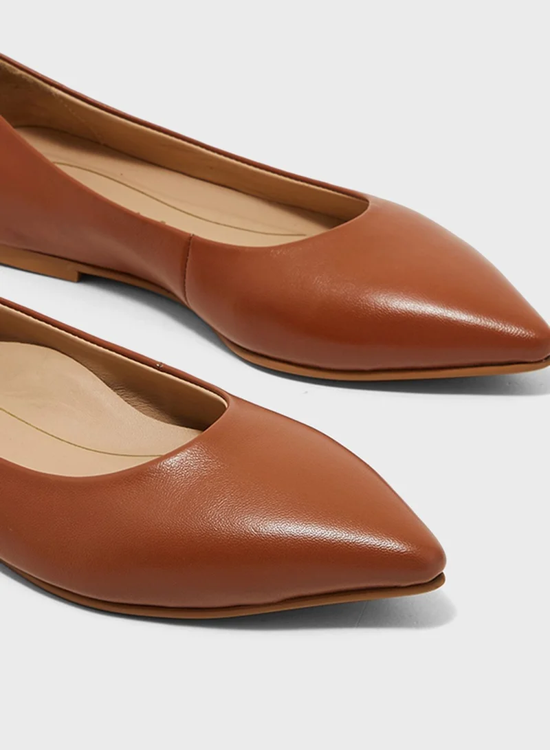 Hush Puppies Pointed Toe Ballerinas