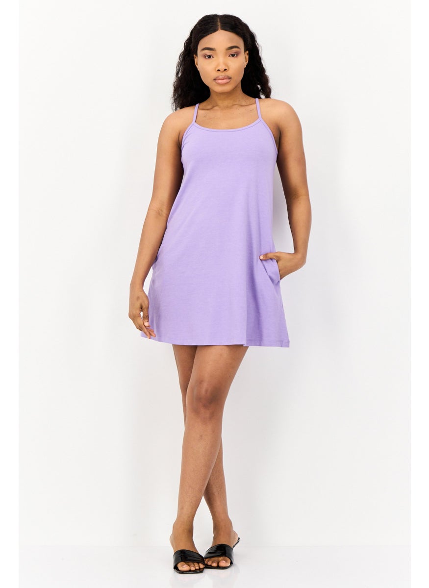 ONLY Women Plain Mini Dress, Purple  - Image 4