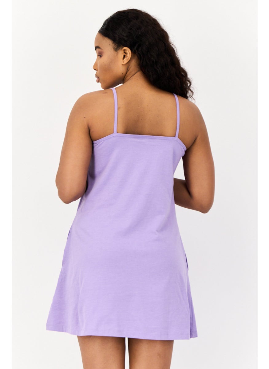 ONLY Women Plain Mini Dress, Purple  - Image 2