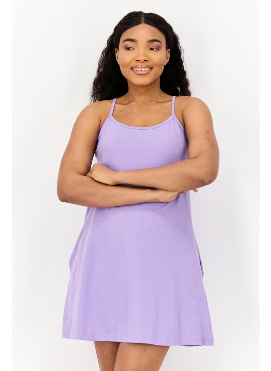 ONLY Women Plain Mini Dress, Purple  - Image 1