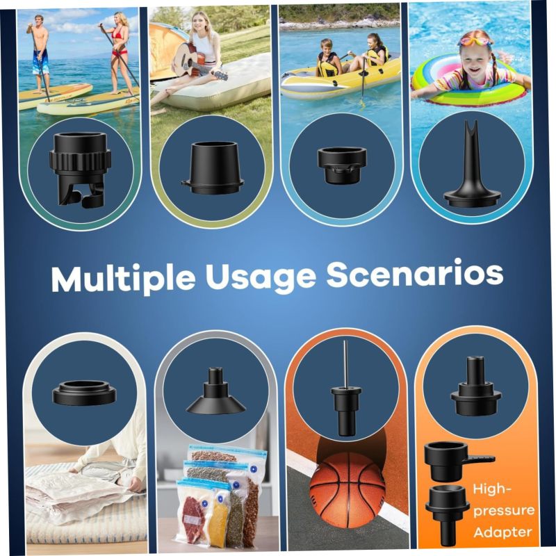 Cordless Electric Paddle Board Pump 6.2 x 6.2 x 15.4 cm ABS - Built-in 3000mAh Battery USB-C Rechargeable Portable Air Pump for Outdoor Water Sports - Image 5