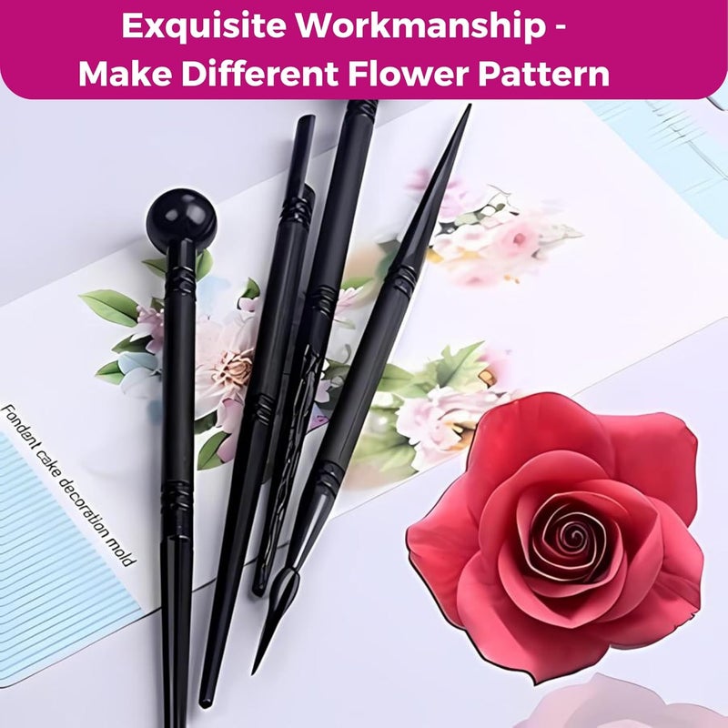Oytra Clay Modelling Tools Set of 4 for Carving Sculpting Cutting Embossing Art and Craft Clay Pottery Moulding Plastic Pen Indentation Tool for Beginners Adults Professionals - Image 2