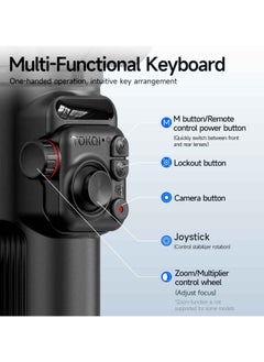 TOKQI TOKQI M02 3-Axis Handheld Gimbal Phone Selfie Tripod Anti Shake Stabilizer Detachable Remote Custom For IOS Android Smartphone  - Image 4