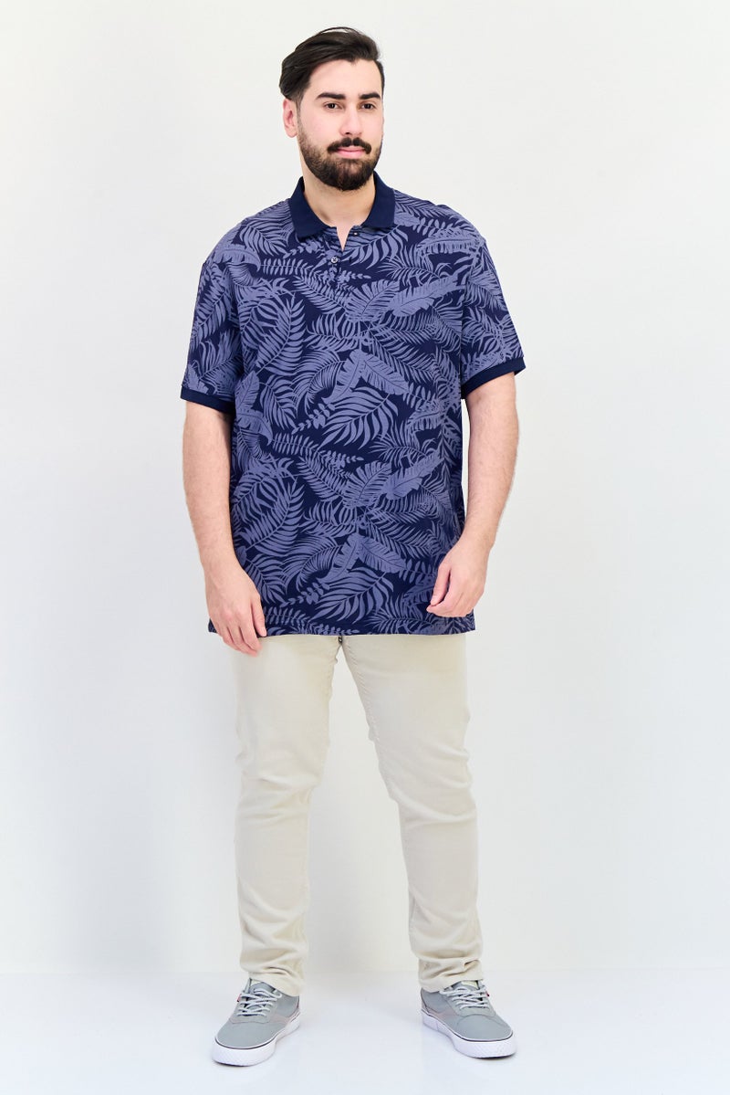 Celio Men Regular Fit Allover Print Short Sleeve Polo Shirt, Multicolor - Image 4