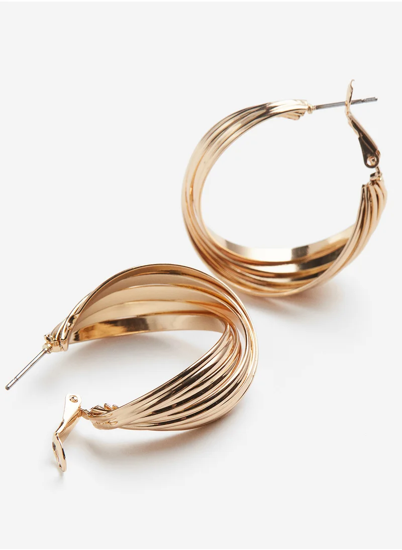 اتش اند ام Pleated Hoop Earrings