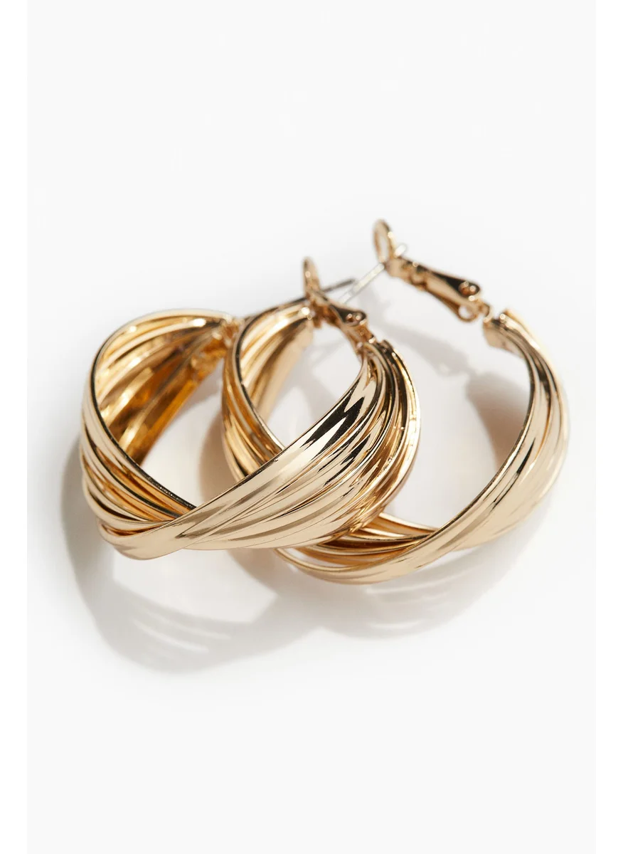 اتش اند ام Pleated Hoop Earrings