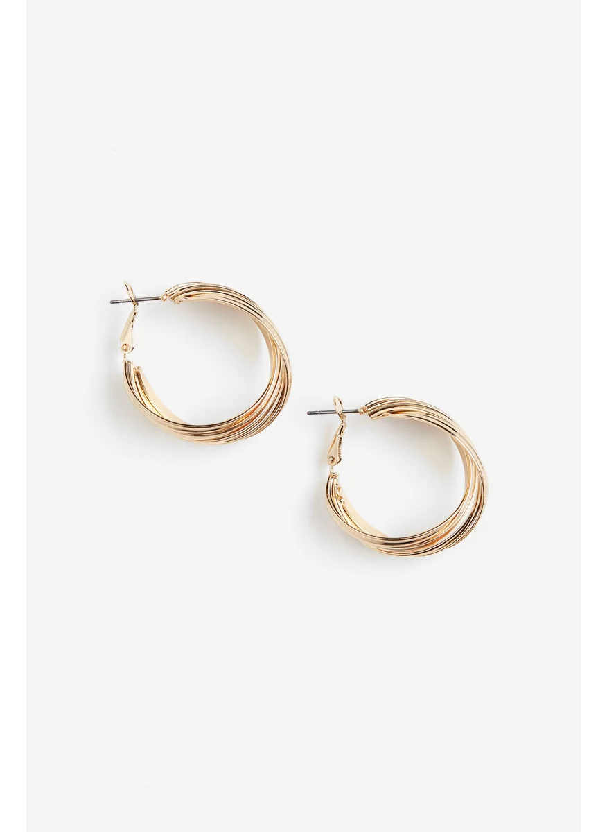 اتش اند ام Pleated Hoop Earrings