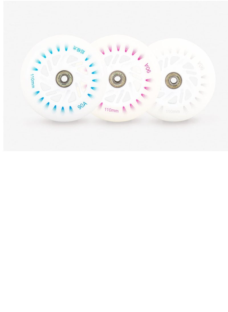 Inline Skates Wheels with LED Lights 3pcs different Colors 110mm,90A with Bearing