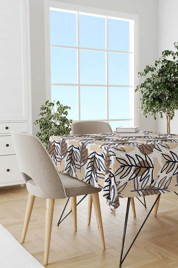 Cango Home Flower Leaf Digital Printed Tablecloth