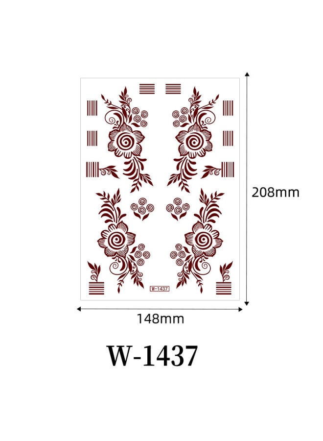 Mehendi Stickers Henna Mehendi stencil Tattoo Sticker for Hands Temporary Waterproof Mehndi Tattoo Body Art for Women & Girls - Image 1