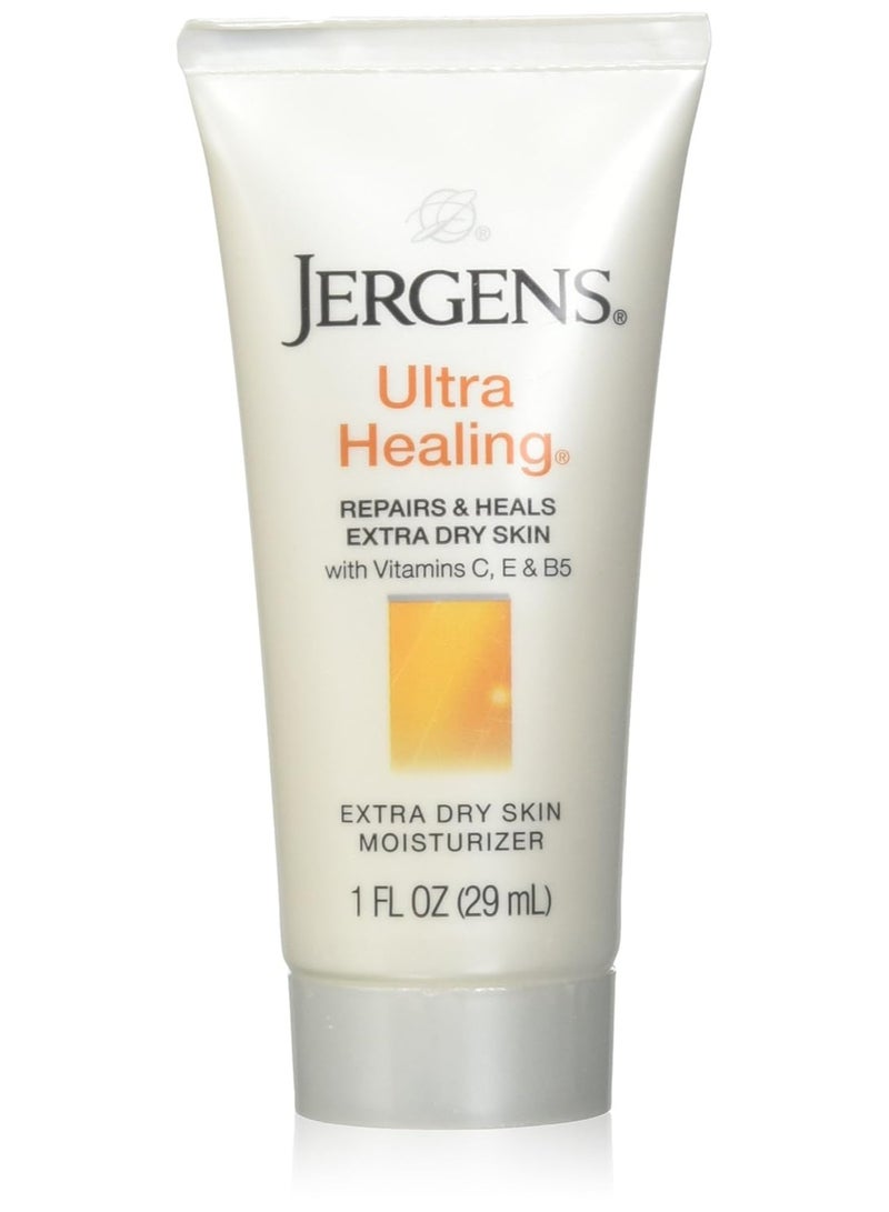 Jergens Ultra Healing Lotion, Hand and Body, Dry Skin Travel Size Moisturizer, for Absorption into Extra Dry Skin, Use After Washing Hands, 1 Ounce, with HYDRALUCENCE blend, Vitamins C, E, B5 - Image 1