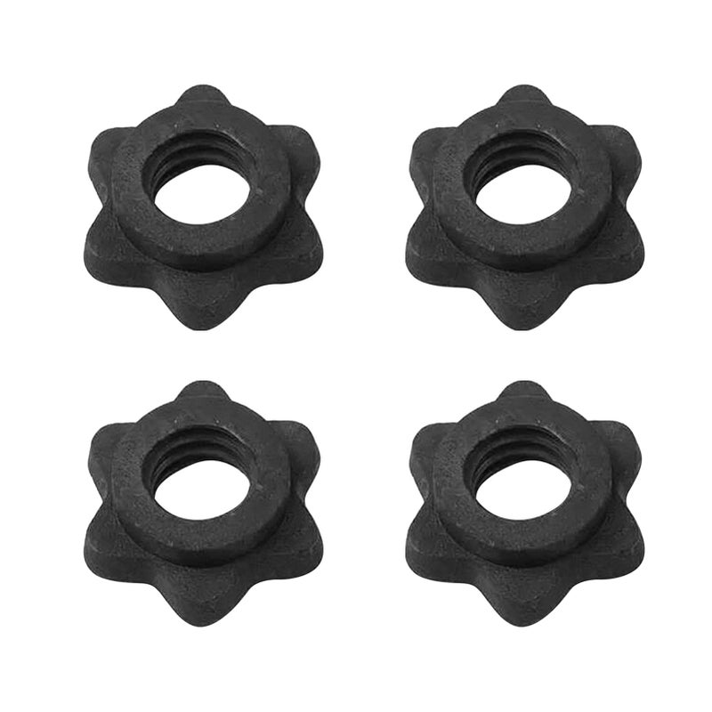 Calidaka CALIDAKA 4pcs Spinlock Collars Dumbbell Hex Nut Dumbbell Rod Nut 1 Inch Standard Barbell Screw Collar Nonslip Dumbbell Screw Clamps for Dumbell Weight Lifting Fitness Training