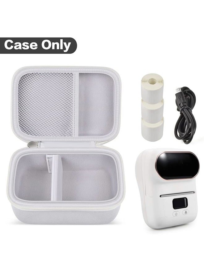 Boobowl Case Compatible with Phomemo M110 Label Maker - Portable Mini Bluetooth Thermal Label Maker Carrying Storage Bag for Printer Labels, USB Cable and Accessories (Box Only) - White - Image 2