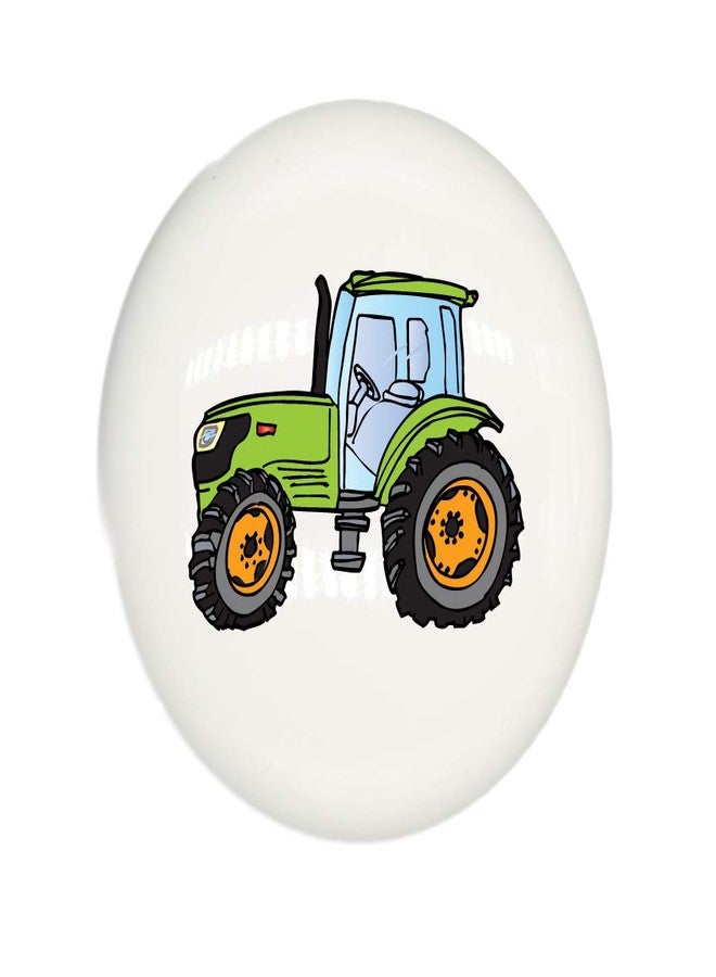 Presto Wall Decals Single Light Green Tractor Drawer Pulls - Your Choice of Colors - Ceramic Cabinet Knobs for Children's Room Decor (Light Green Tractor) - Image 1