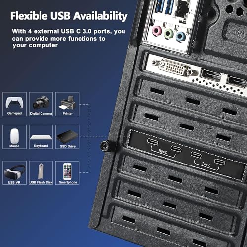 Sinefine 4 Ports USB PCIE Card (4X Type C) PCIe USB 3.0 Expansion Card with Low Profile Bracket for Desktop PC, Data only - Image 4