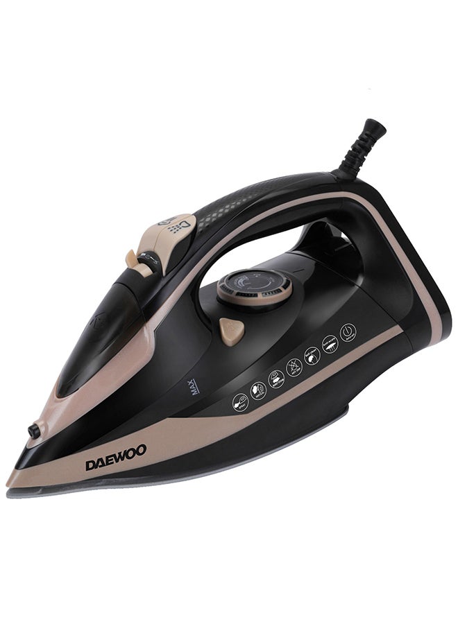 DAEWOO Steam Iron With Steam Burst, Spray Function, Self Cleaning, Anti Drip, Anti Calcium - 2 Years Warranty 1.7 L 2400 W DSI-6291 Black - Image 1