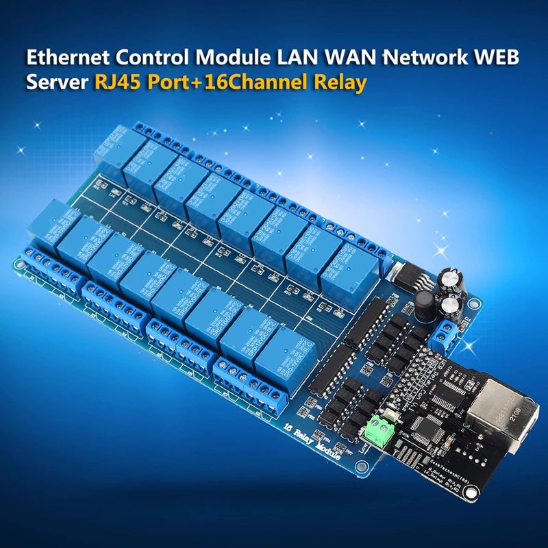 Ethernet Control Module, Deosdum Port RJ45 Relay Module 16 Channels Web Server Network LAN WAN - Image 3