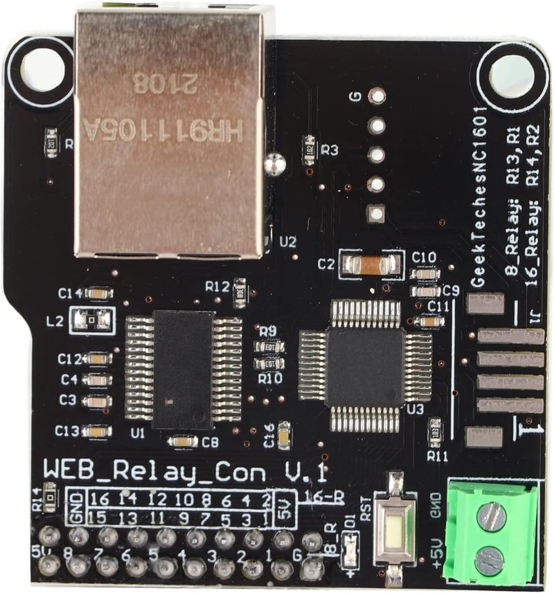 Ethernet Control Module, Deosdum Port RJ45 Relay Module 16 Channels Web Server Network LAN WAN - Image 2