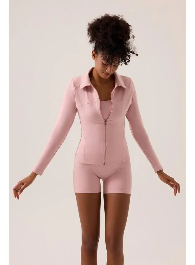 Los Ojos x Ece Pink Zippered Sports Jacket Collared.
