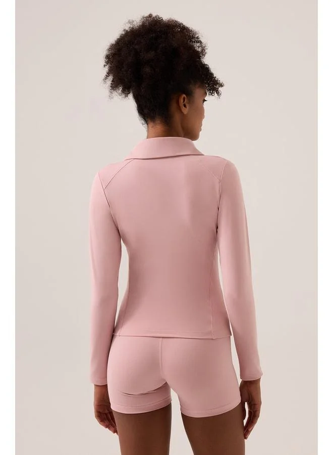 Los Ojos x Ece Pink Zippered Sports Jacket Collared.