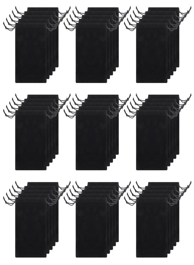 Caeuiciw 50 Pieces Velvet Drawstring Bags, 5 x 7 Inch Black Jewelry Pouches, Soft Velvet Gift Bag, Double Drawstring Cloth Bags for Jewelry Bracelet, Headphone, Bead, Gift, Candy, Gadgets - Image 1