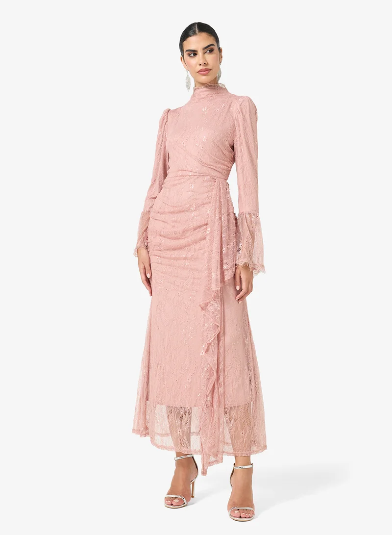 Khizana Lace Ruched Dress