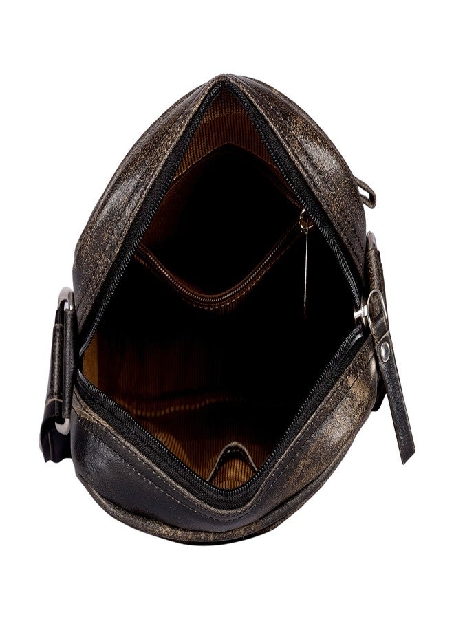 RL Mens Cross-Body Messenger sling Bag (Brown) - Image 5