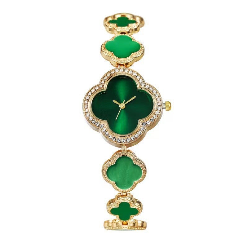 YANYU explosions four-leaf clover ladies watch womens watch fashion bracelet suit quartz watch wholesale a batch Green