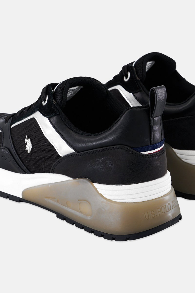 U.S. Polo Assn. Women Lace Up Sneaker Shoes, Black - Image 2