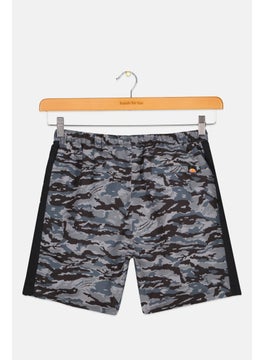 Ellesse Kids Boy Camouflage Drawstring Board Shorts, Grey  - Image 2