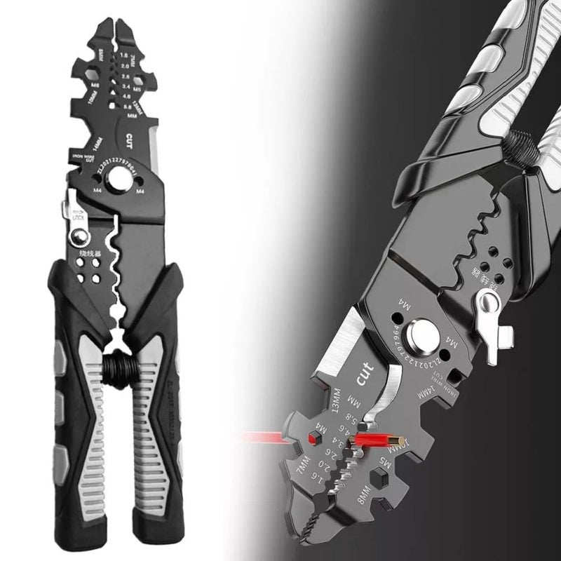 KRYLAR25in1 Multifunctional Wire Stripping Pliers Cable Crimping Cutting Tool Professional Electrician PliersStain Water and Rust Resistant Cable Stripper for Cutting Stripping Shearing - Image 1