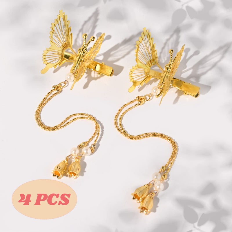 DEEKA 12 PCS 3D Moving Butterfly Hair Clips Metal Gold Moving Wings Butterfly Hair Accessories 90s Hair Clips Barrette for Women and Girls -Gold - Image 4