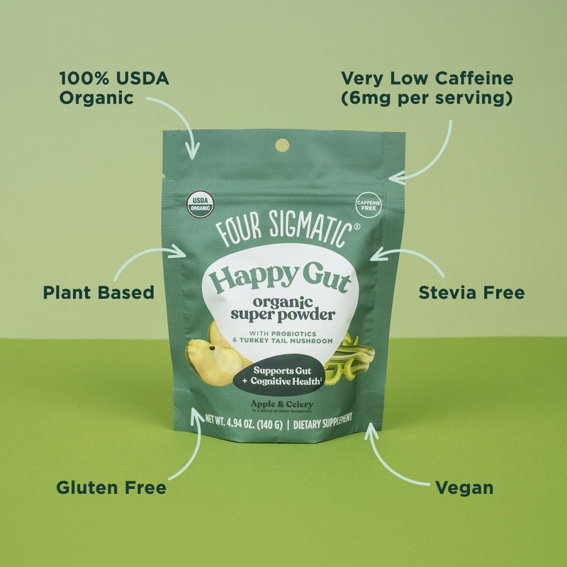 Four Sigmatic Organic Greens Powder | Greens Superfood Powder | Greens with Probiotics & Prebiotics | Organic Super Greens Powder with Organic Moringa Powder, Chaga & Turkey Tail | (4.94 oz.) - Image 2