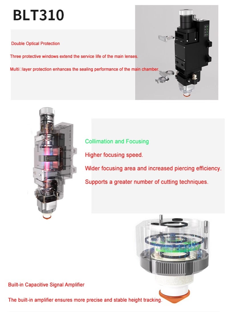 رأس ليزر التركيز التلقائي BOCHU BLT310 BOCI Heijin'gang: تتبع سعوي عالي الدقة لقطع الفولاذ الكربوني والألومنيوم والفولاذ المجلفن. - Image 3